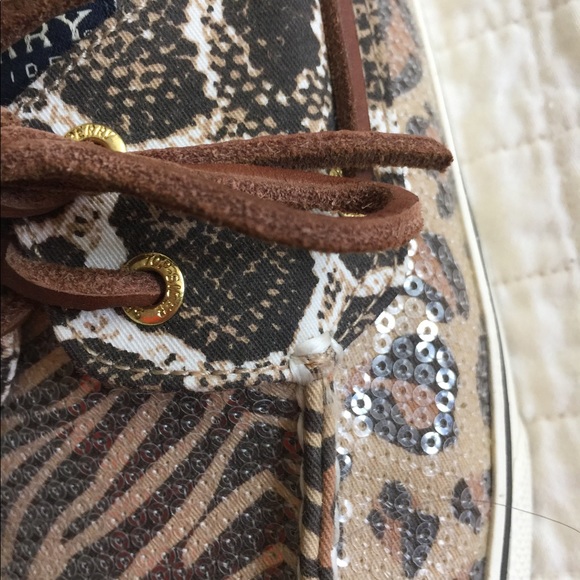 Sperry animal print docksiders w/sequins - Picture 2 of 8